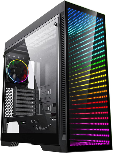 Boîtier Gaming Tour Pleine, avec Panneau Latéral en Verre Trempé et Miroir LED ARGB, Suppor - Photo 4/12