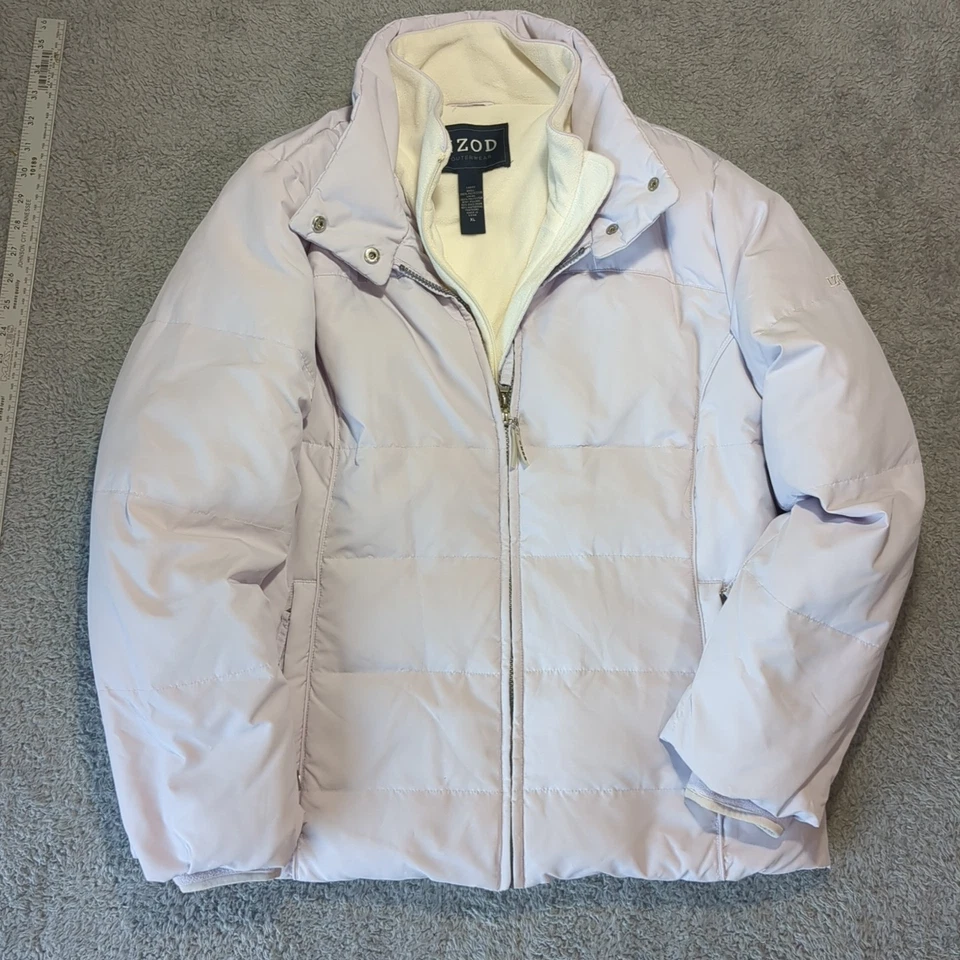 Izod Women's Down Puffer Jacket Lilac Size Large - Image 2 of 4