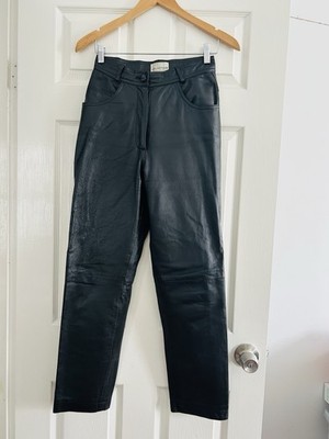 GENUINE Trousers with a High Waist Black Size S/M
