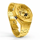 Casioak Custom Modded All Gold Tone Metal Watch GA-2100GB-1A Mod Gold GA2100