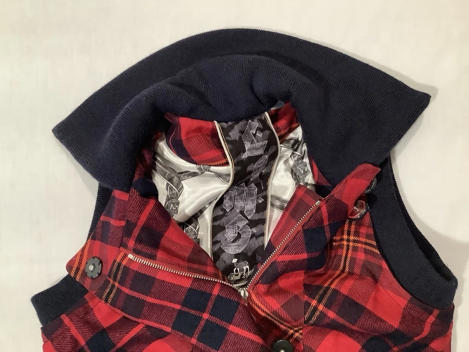 L.A.M.B. Lamb X Small Vest Red Black Gwen Stefani Tartan Plaid Women’s New 2007 - Image 2 of 4