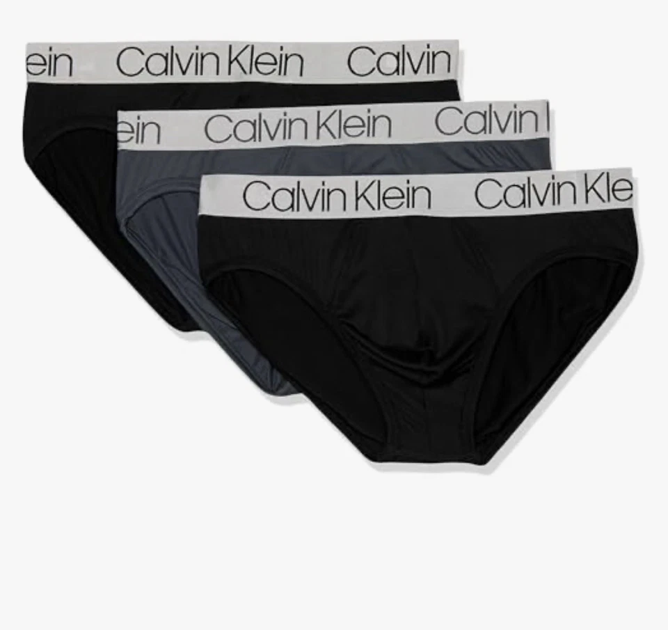 CALVIN KLEIN, черный цвет хроматический 3-Pack бедра бриф, маленький - Изображение 2 из 2