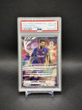 Lionel Messi 2017 Topps Chrome UCL Lightning Strike Refractor PSA 10