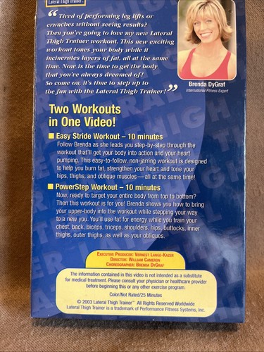 Lateral Thigh Trainer Powerhouse Workout VHS Toning 2 in 1 Cardio Brenda DyGraf - Picture 5 of 6