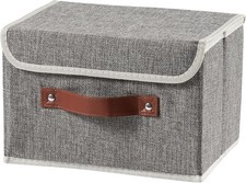 Storage Boxes with Lids Cotton Linen Fabric Bins Baskets
