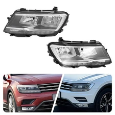For 2018-2021 Volkswagen Tiguan Halogen Headlight w/LED DRL Headlamps (Pair) Set