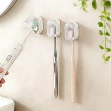 3 PCS Wall Mounted Toothbrush Holders for Bathrooms with Cover, Dustproof Strong