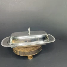 Vintage Stainless Butter Dish With Lid MSJ Made in Japan, No Glass Insert