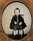 1/6 Plate Ambrotype - Baby Girl - Barnard Photo - Cuttings Pattent - Union Case