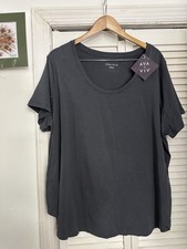 Ava & Viv Womens Top V Neck Size 3X Dark Gray