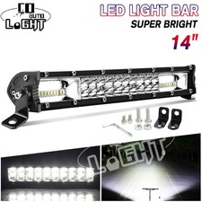 Dual Row 14inch Led Light Bar Spot Flood Combo Work Lamp Car Atv Suv Vs 16 15