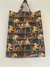 VINTAGE Harrods "Library Bear" PVC Tote Bag - Immaculate - Made in England