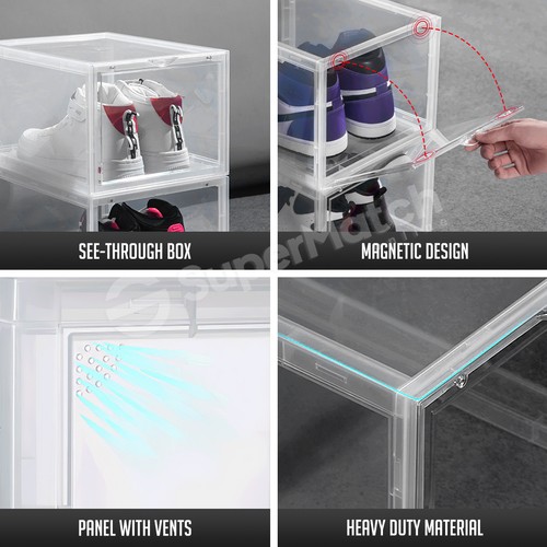 Extra Large Sneaker Shoe Boxes Stackable Display Storage Collection Case 12PCS - Picture 8 of 12