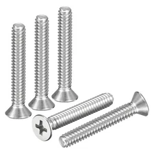 #10-24x1-1/4" Flat Head Machine Screws -50pcs -304 Stainless Steel -Silver