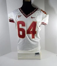 2000-10 Florida State FSU Seminoles #64 Game Used White Jersey NP Rem 48 DP33699