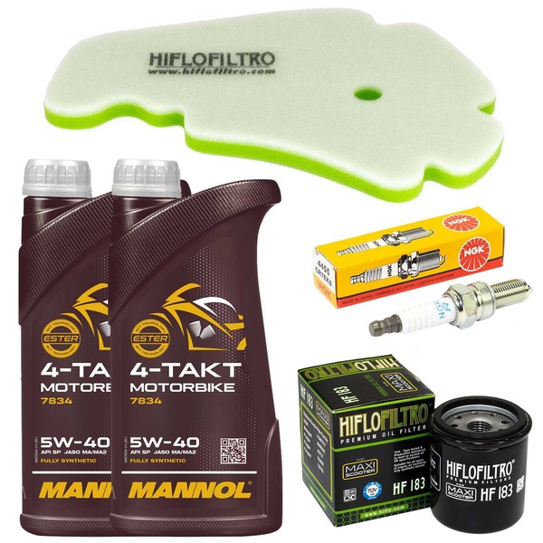 Wartung 2L ÖL Luftfilter ÖLfilter ZüNdkerze FüR Aprilia Scarabeo 400 Ie 2006-09-image