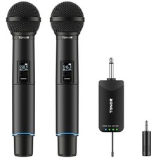 Rechargeable Wireless Microphones, Metal Bluetooth Handheld Cordless Mic Syst