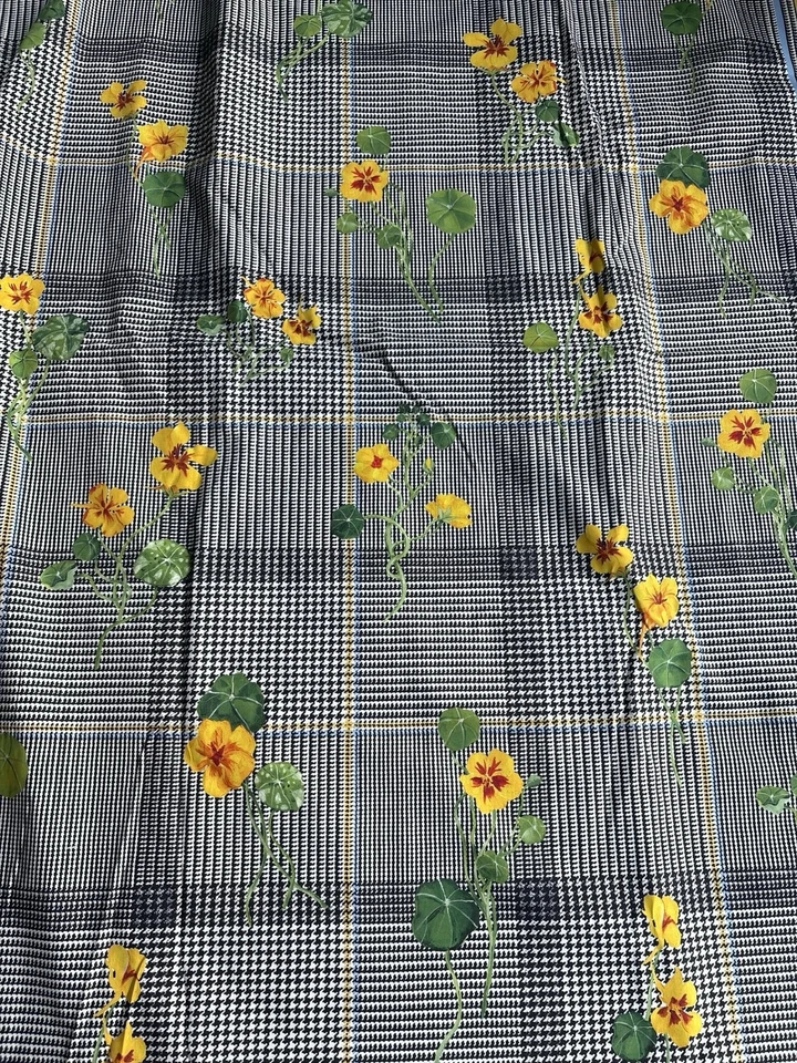 Vestido Oscar de La Renta Tela Deadstock Floral Algodón Popelina Capuchina 3 Yardas Foto 2 de 4