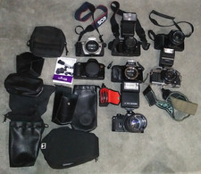 Lot of 8 Nikon Minolta Canon SLR Manual Film Cameras