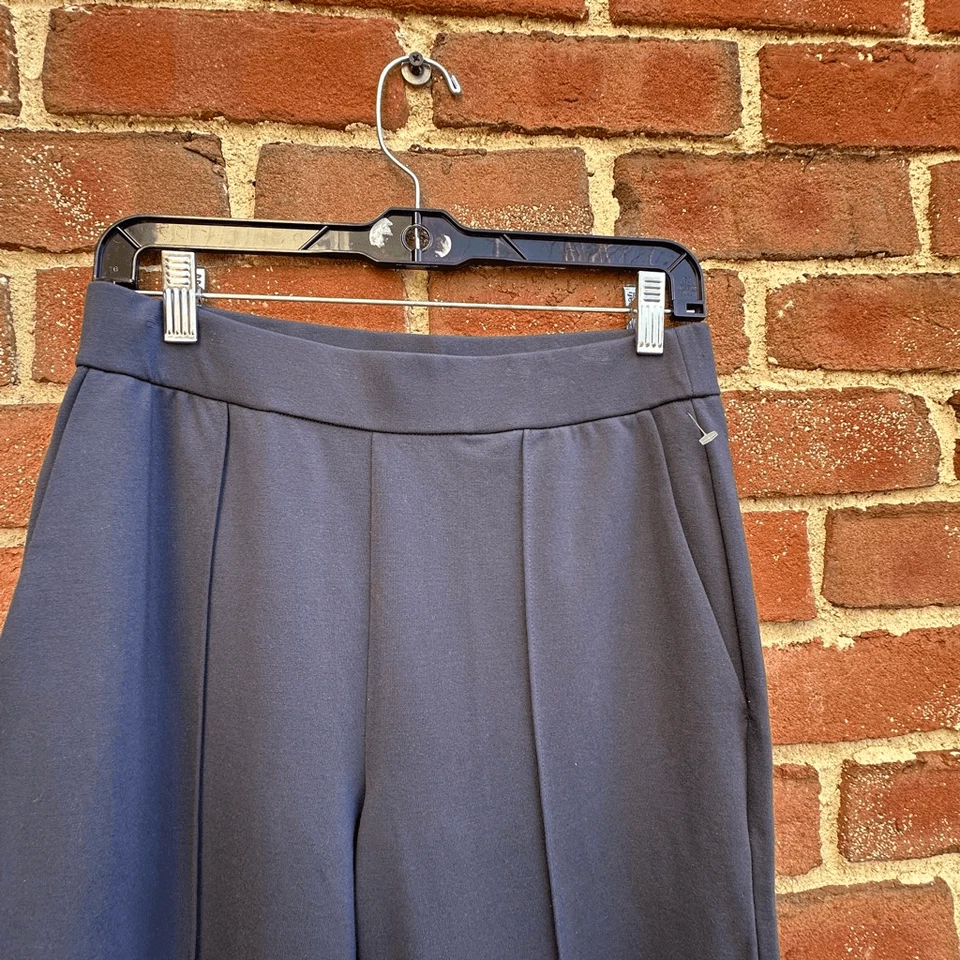 Pantalones Eileen Fisher $198 Lavables Flex Ponte Pintuck Azul XS NUEVOS SIN ETIQUETAS Foto 3 de 4