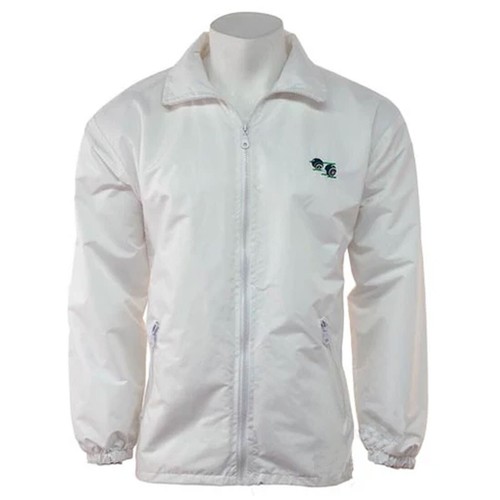 Unisex Detachable Hood Waterproof Zip Up Pockets Bowling Mesh Lined Bowls Jacket - Picture 2 of 3