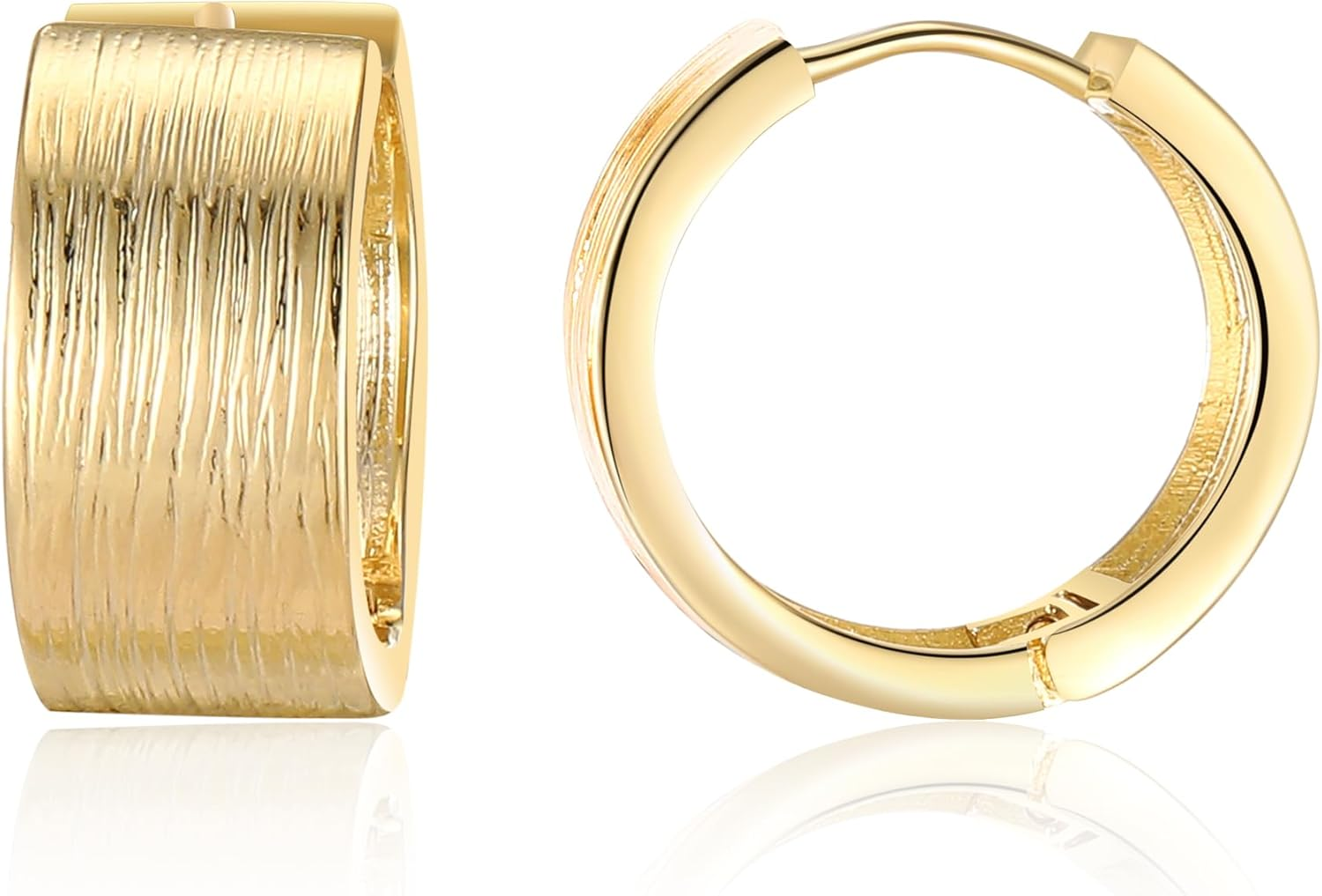 14k ゴールド メッキ フープ イヤリング 女性用 トレンディ ツイストロープ チャンキー ゴールド フープ EA