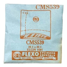 Germanow-Simon Mach (GS) CMS539 Watch Crystal 22.1x22.1 NOS Part Flexo Elgin