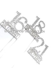 5.5cm Silver Diamante Cake Topper Pick Birthday Party Decoration 55mm