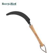 Berry&Bird Grass Sickle W/ Sawtooth Garden SK5 Carbon Steel Blade Sickle Knife