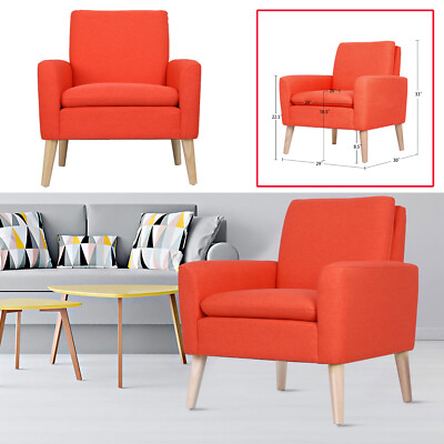 Contemporary Upholstered Accent Arm Chair Living Room Single Sofa Padded Seat US