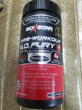 Six Star Pre-Workout N.O. Fury Elite Series Capsules 60 Ct Exp Oct 28 2024