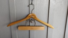 Vintage The Setwell 18 Inch Wooden Heavy Duty Suit Valet Hanger Made In USA