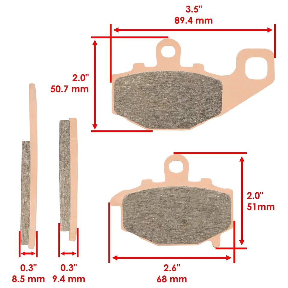 Sintered Front And Rear Brake Pads for Kawasaki ZX900 Ninja ZX-9R 1997-2001 - Image 3 of 4