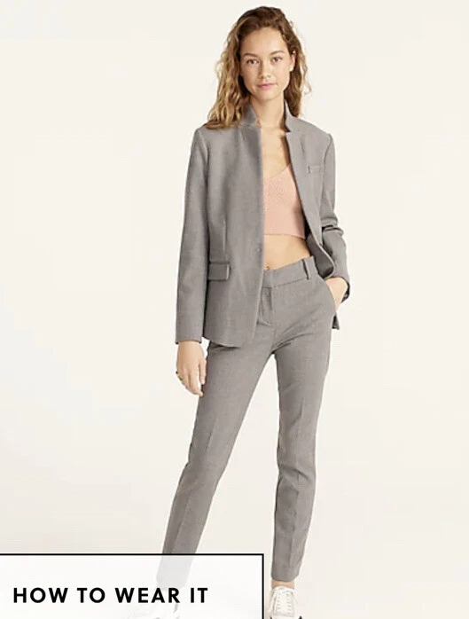J Crew Cameron slim crop pant in four season stretch G8547 Heather Graphite Sz 2