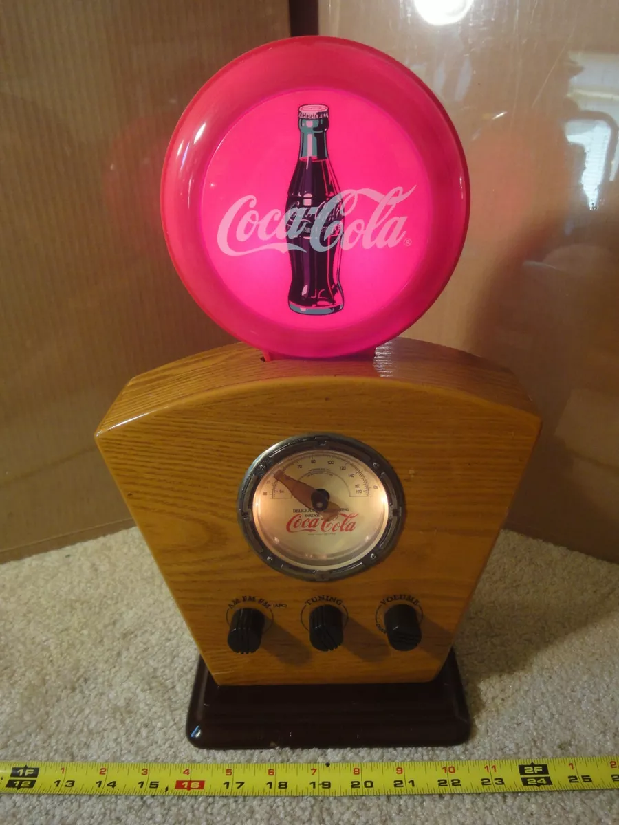 Vintage Coca Cola, wooden AM/FM lighted radio. Works! | eBay