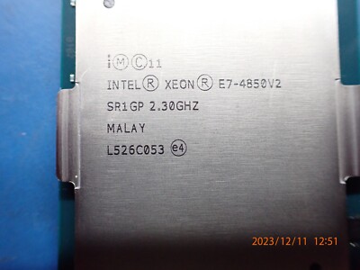 Intel Xeon SR1GP E7- 4850 V2 2.30GHz 24MB 12 - Core Server CPU Processor 105W