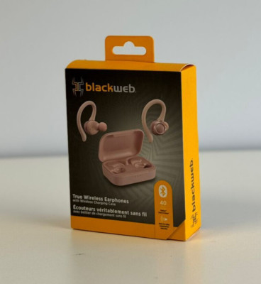 BlackWeb True Wireless Earphones Sport Hands-Free Calling - Rose Gold Pink NEW