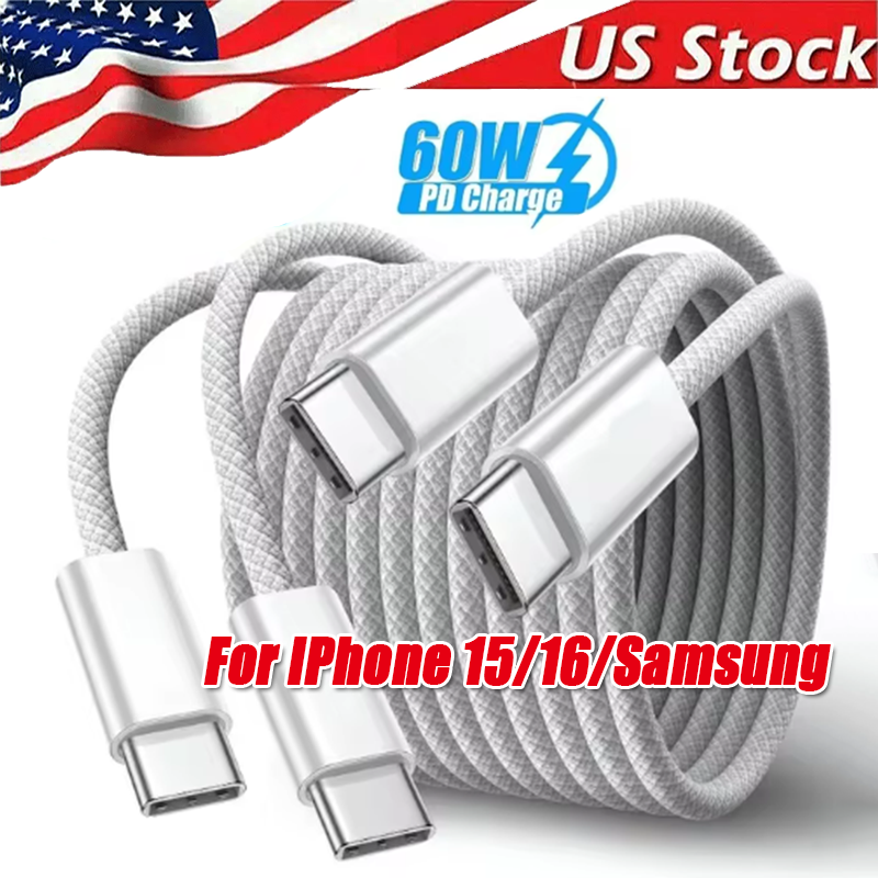 IPhone 16 15 Pro Max USB-C to USB-C Cable Fast Charger lot Type C Charging Cord-image