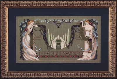 Mirabilia Cross Stitch MD44 The Garden Muses  semi kit, chart. linen beads