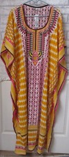 NWT SANTE Women's GOLD PINK Caftan Kaftan Muumuu 40 x 48 One Size Fits All