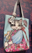 Yuko Higuchi Double Sided Tote Bag Hakka printed cloth Boris Zakkaten OOP