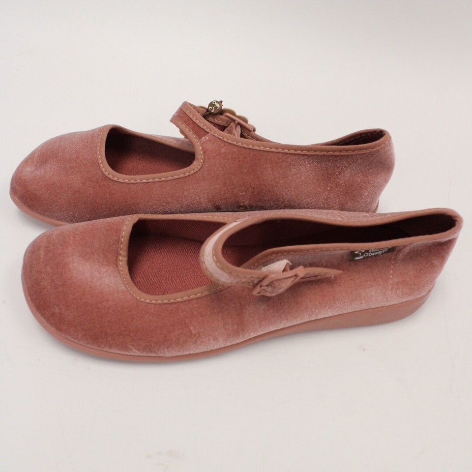 Women's HOT CHOCOLATE DESIGN Pink Velvet MaryJane Shoes Size UK4 SB3