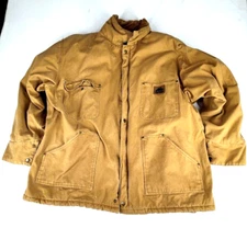 Old Mill Men's Coat 2XL Work Wear Duck Canvas Lined Farm Work Jacket Tan Vtg