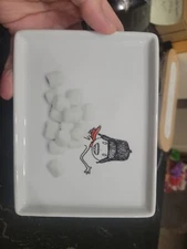 Crate & Barrel CB2 OLIVER MARSHMELLOWS, 2010 Rectangle Appetizer Plate 6.5"