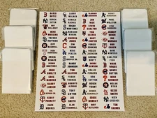 (60) TALL Sports Card Dividers With (60) FREE Customized MLB HOF Player Labels