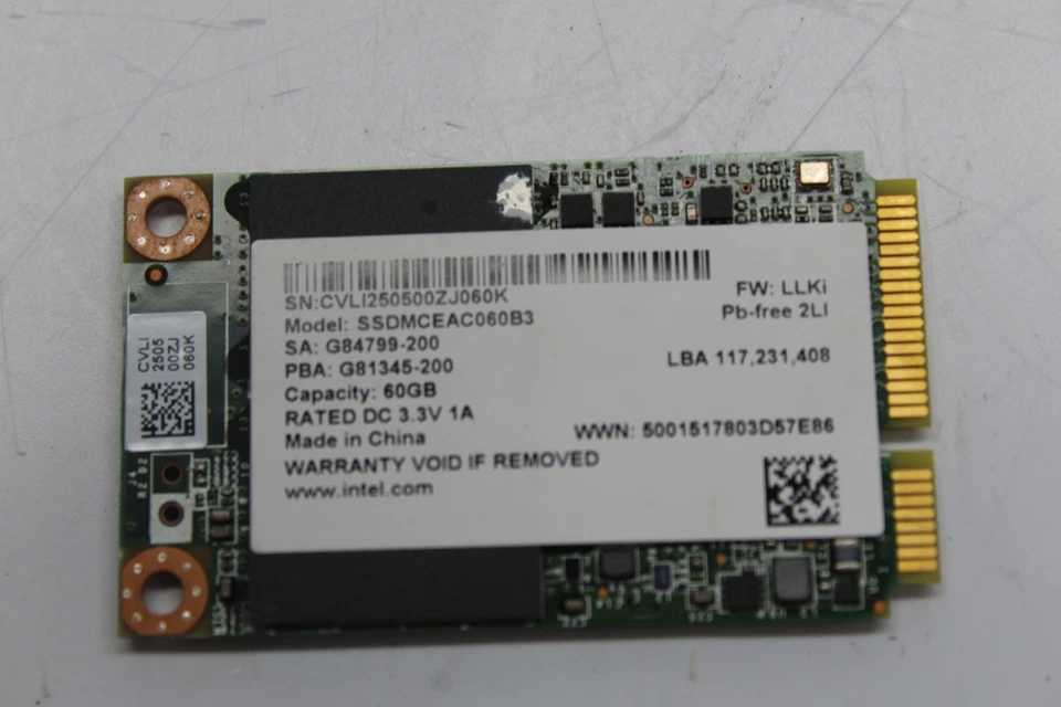 INTEL SSDMCEA060B3 DRIVE 60GB NSMP - Image 4 of 4
