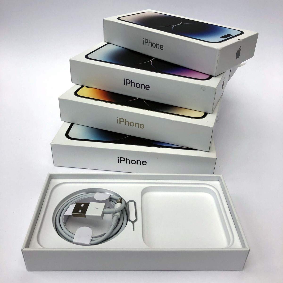 Original iPhone 14 Pro empty box with Cable 128GB 256GB