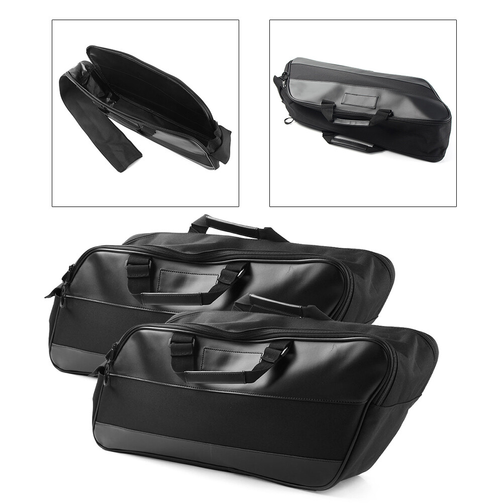Pair Black Tour Pack Soft Liners Saddlebag Luggage Bag For Harley FLT