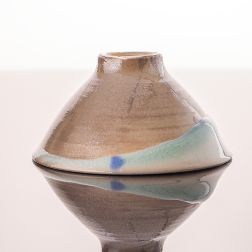 Japanese Sake cup, Tanba Ware by famous potter, Uenaka Tsuyoshi, Firewood - Picture 7 of 9