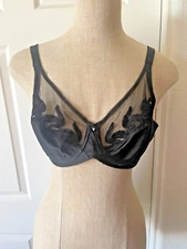 Wacoal FEATHER EMBROIDERY 85121 Black UW Bra - 40B
